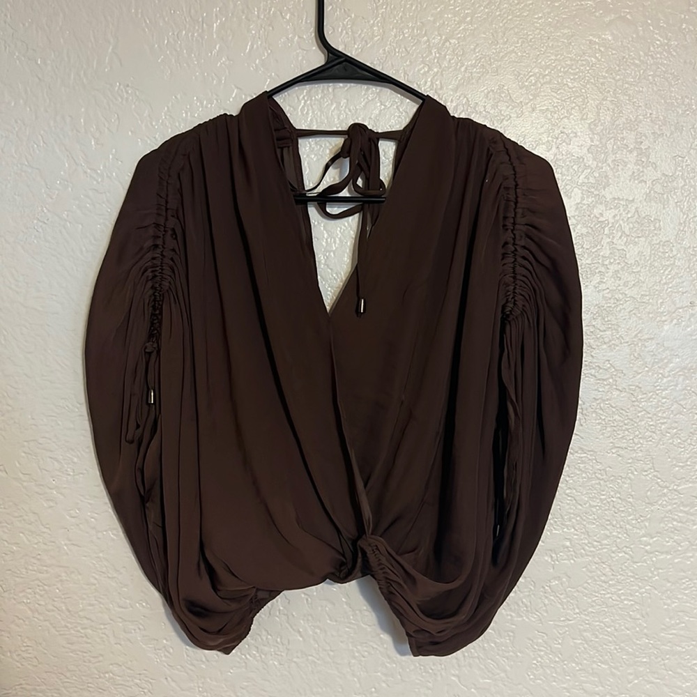 Chocolate brown silky free people top